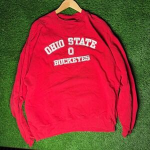 Ohio State Buckeyes Sweatshirt Men XL Red Embroidered Crewneck Pullover OSU NCAA